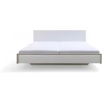 müller möbelwerkstätten tête de lit flai - cpl blanc avec bord en contreplaqué de bouleau - 160  x 200