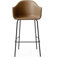 audo chaise de bar harbour - cuir dakar brun - avec rembourrage