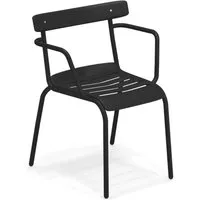 emu chaise avec accoudoirs miky  - noir