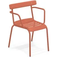 emu chaise avec accoudoirs miky  - rouge érable