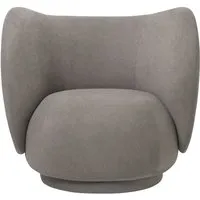 ferm living fauteuil rico lounge  - gris chaud (brushed)