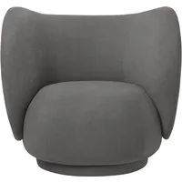 ferm living fauteuil rico lounge  - gris (brushed)