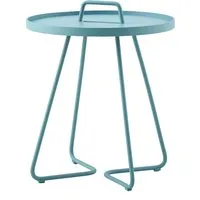 cane-line outdoor table d'appoint on the move  - bleu aqua - ø 44 cm