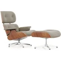vitra lounge chair & ottoman - poli - cuir premium f sable - cerisier américain - dimensions nouvelles - 89 cm