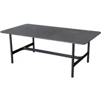 cane-line outdoor table basse twist - rectangulaire - cadre: gris lave - plateau: noir fossile - noir fossile
