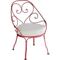fermob fauteuil 1900 cabriolet - 67 rouge coquelicot - blanc grisé