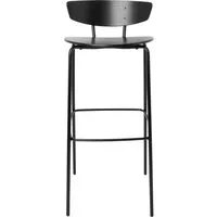 ferm living tabouret de bar herman  - noir - chêne - hauteur d'assise 78 cm