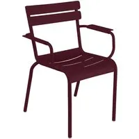 fermob chaise à accoudoirs luxembourg - b9 cerise noire