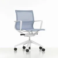 vitra chaise de bureau physix piètement à cinq étoiles - revêtement soft grey - 09 gris glacier - gris doux - roulettes pour tapis de sol