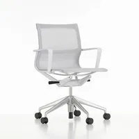 vitra chaise de bureau physix piètement à cinq étoiles - poli - 07 gris argenté - gris doux - roulettes pour tapis de sol