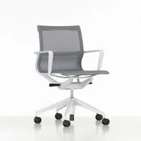 vitra chaise de bureau physix piètement à cinq étoiles - revêtement soft grey - 08 gris caillou - gris doux - roulettes pour tapis de sol