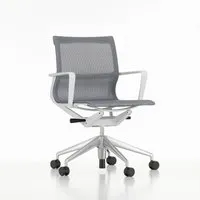 vitra chaise de bureau physix piètement à cinq étoiles - poli - 08 gris caillou - gris doux - roulettes pour tapis de sol