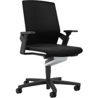 wilkhahn chaise pivotante on - roulettes pour sols durs - fiberflex noir - avec extension de la profondeur du siège