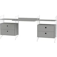 string furniture bureau configuration c - gris - blanc