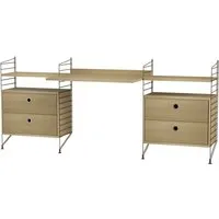 string furniture bureau configuration c - chêne - beige