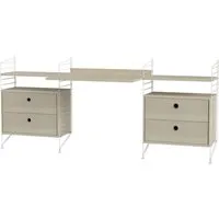 string furniture bureau configuration c - frêne - blanc