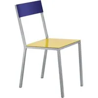 valerie_objects chaise alu - jaune, bleu bonbon