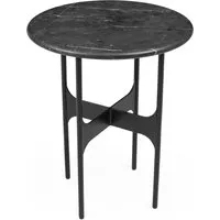 wendelbo table basse ronde floema - marbre marquina noir - petit