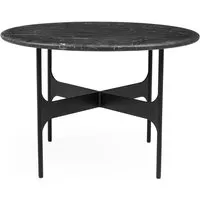 wendelbo table basse ronde floema - marbre marquina noir - moyen