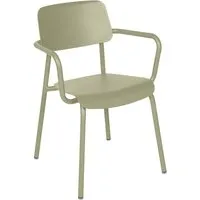 fermob chaise à accoudoirs studie - 65 vert tilleul