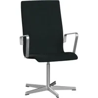 fritz hansen chaise de bureau oxford pied 5 branches dossier moyen - hauteur d'assise fixe - remix noir - avec accoudoirs