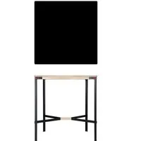 moormann table haute seiltänzer - linoléum noir - corde rouge - 90 x 90 cm