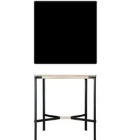 moormann table haute seiltänzer - linoléum noir - corde noire - 90 x 90 cm