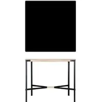 moormann table haute seiltänzer - linoléum noir - corde noire - 120 x 120 cm