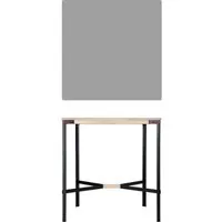 moormann table haute seiltänzer - linoléum gris - corde rouge - 90 x 90 cm