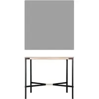 moormann table haute seiltänzer - linoléum gris - corde rouge - 120 x 120 cm