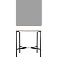 moormann table haute seiltänzer - linoléum gris - corde noire - 90 x 90 cm