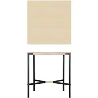 moormann table haute seiltänzer - placage frêne blanc - corde rouge - 90 x 90 cm