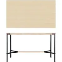 moormann table haute seiltänzer - placage frêne blanc - corde rouge - 190 x 90 cm
