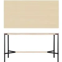 moormann table haute seiltänzer - placage frêne blanc - corde rouge - 220 x 90 cm