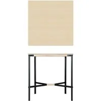 moormann table haute seiltänzer - placage frêne blanc - corde noire - 90 x 90 cm
