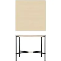 moormann table haute seiltänzer - placage frêne blanc - corde noire - 120 x 120 cm