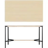 moormann table haute seiltänzer - placage frêne blanc - corde noire - 190 x 90 cm