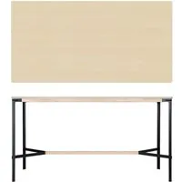 moormann table haute seiltänzer - placage frêne blanc - corde noire - 220 x 90 cm
