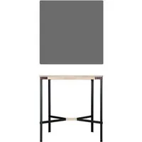 moormann table haute seiltänzer - stratifié gris foncé - corde rouge - 90 x 90 cm