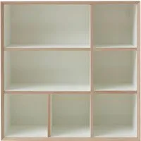 müller möbelwerkstätten étagère vertico ply - cpl blanc avec bord en contreplaqué de bouleau - six