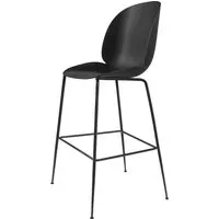gubi chaise de bar beetle - noir - mat noir - 73 cm
