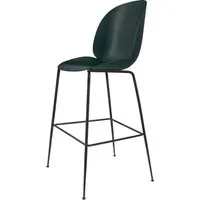 gubi chaise de bar beetle - vert foncé - mat noir - 73 cm
