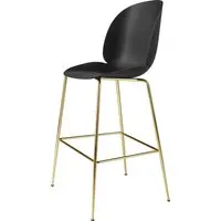 gubi chaise de bar beetle - laiton - 63 cm - noir