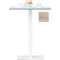 jan kurtz table bistrot way - aspect bois - carré blanc - carré, 60 x 60 cm