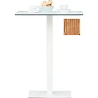 jan kurtz table bistrot way - teck naturel - carré blanc - rond - ø70