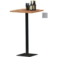 jan kurtz table bistrot way - aspect ciment - carré noir - carré, 60 x 60 cm