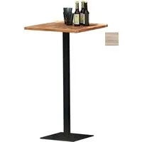 jan kurtz table bistrot way - aspect bois - carré noir - carré, 60 x 60 cm