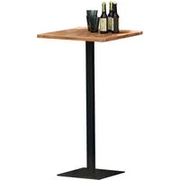 jan kurtz table bistrot way - teck naturel - carré noir - carré, 60 x 60 cm