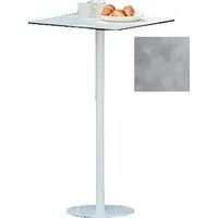 jan kurtz table bistrot way - aspect ciment - blanc rond - carré, 60 x 60 cm