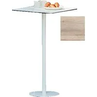 jan kurtz table bistrot way - aspect bois - blanc rond - carré, 60 x 60 cm